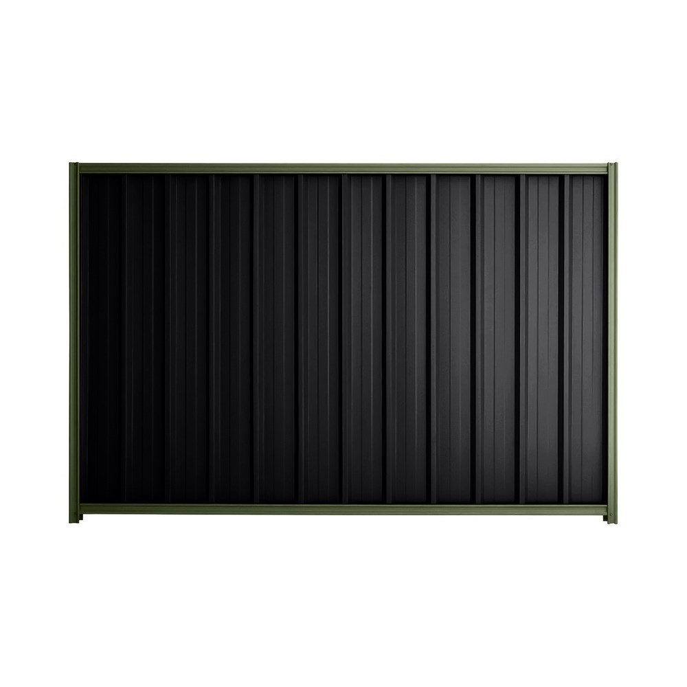 Good Neighbour® Superdek® 1500mm High Fence Panel Sheet: Gun Metal Grey Post/Track: Mist Green
