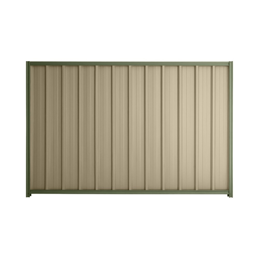 Good Neighbour® Superdek® 1500mm High Fence Panel Sheet: Merino Post/Track: Mist Green