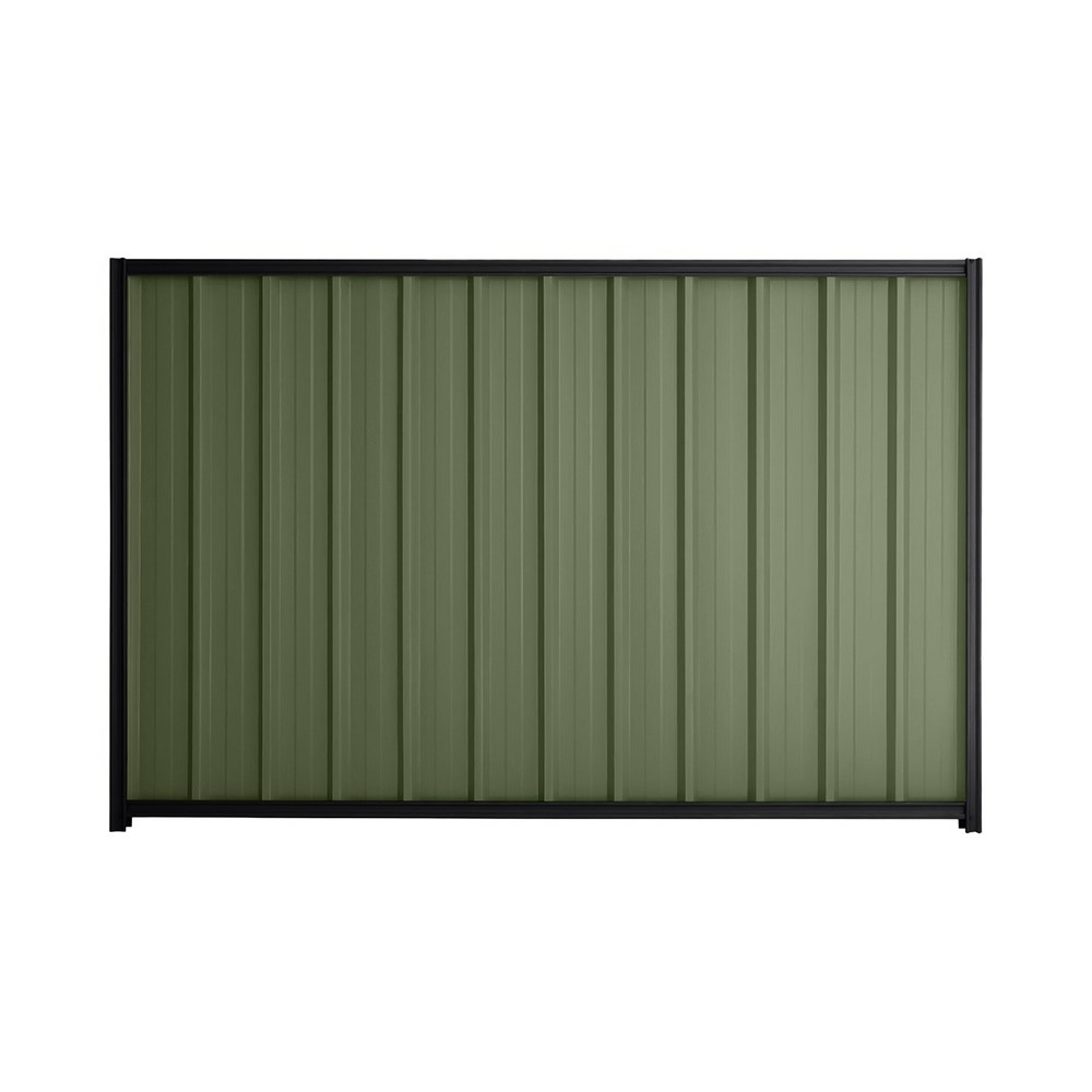 Good Neighbour® Superdek® 1500mm High Fence Panel Sheet: Mist Green Post/Track: Gun Metal Grey