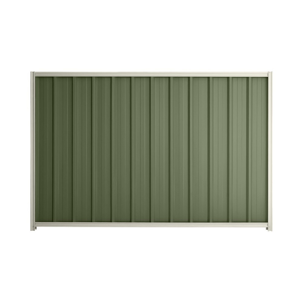 Good Neighbour® Superdek® 1500mm High Fence Panel Sheet: Mist Green Post/Track: Off White