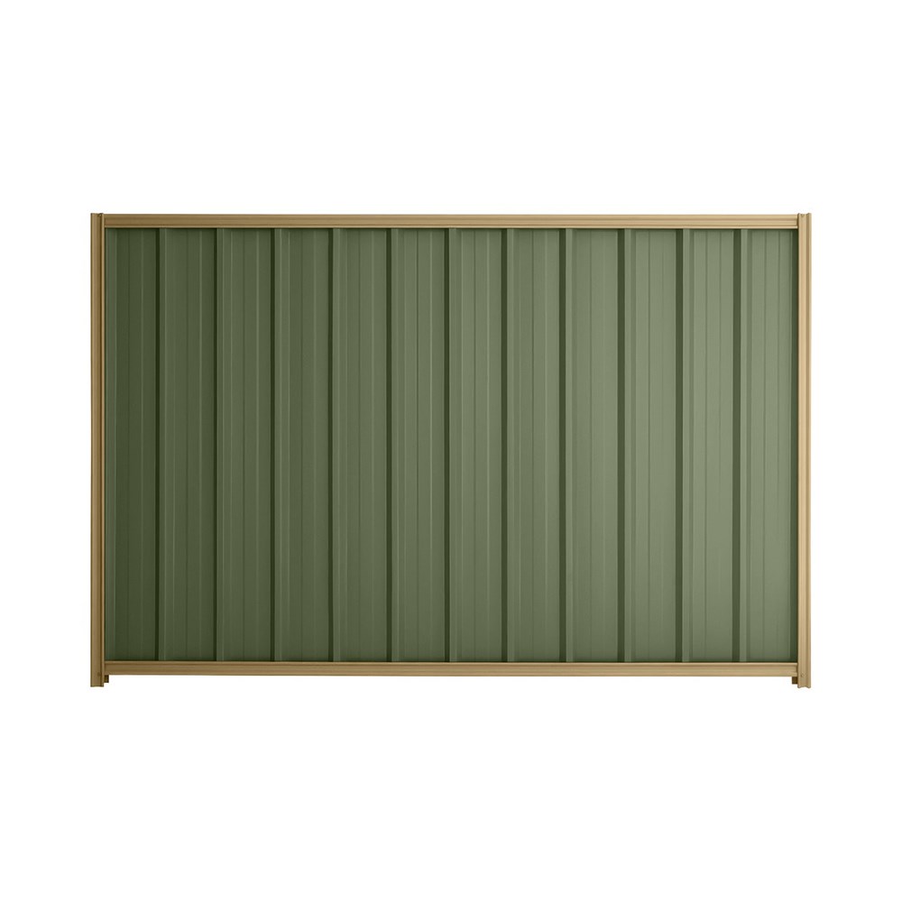 Good Neighbour® Superdek® 1500mm High Fence Panel Sheet: Mist Green Post/Track: Wheat