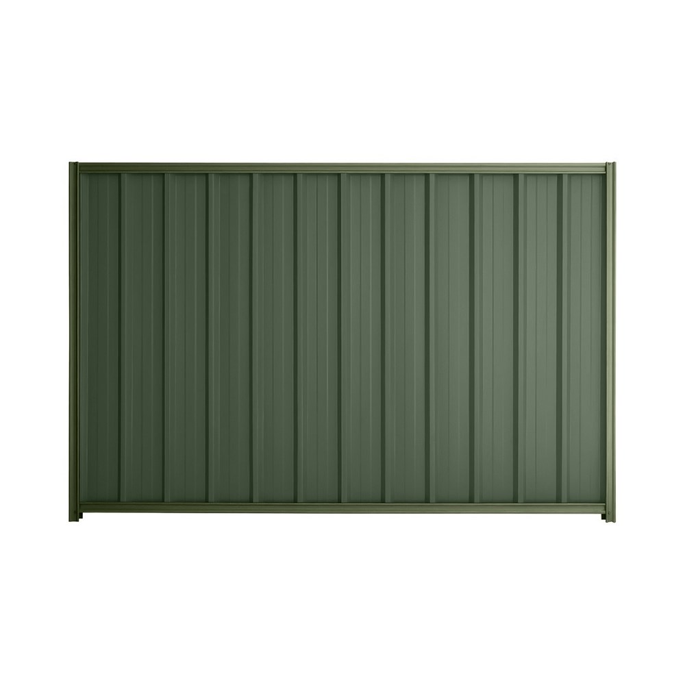 Good Neighbour® Superdek® 1500mm High Fence Panel Sheet: Rivergum Post/Track: Mist Green