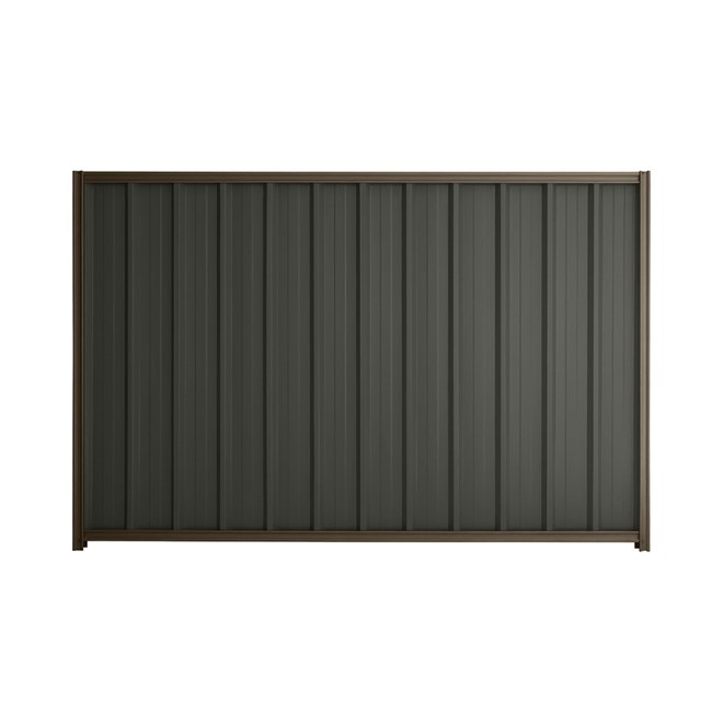 Good Neighbour® Superdek® 1500mm High Fence Panel Sheet: Slate Grey Post/Track: Banyan Brown