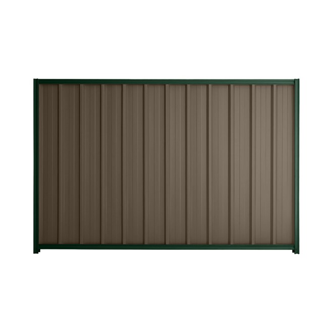 Good Neighbour® Superdek® 1800mm High Fence Panel Sheet: Banyan Brown Post/Track: Caulfield Green