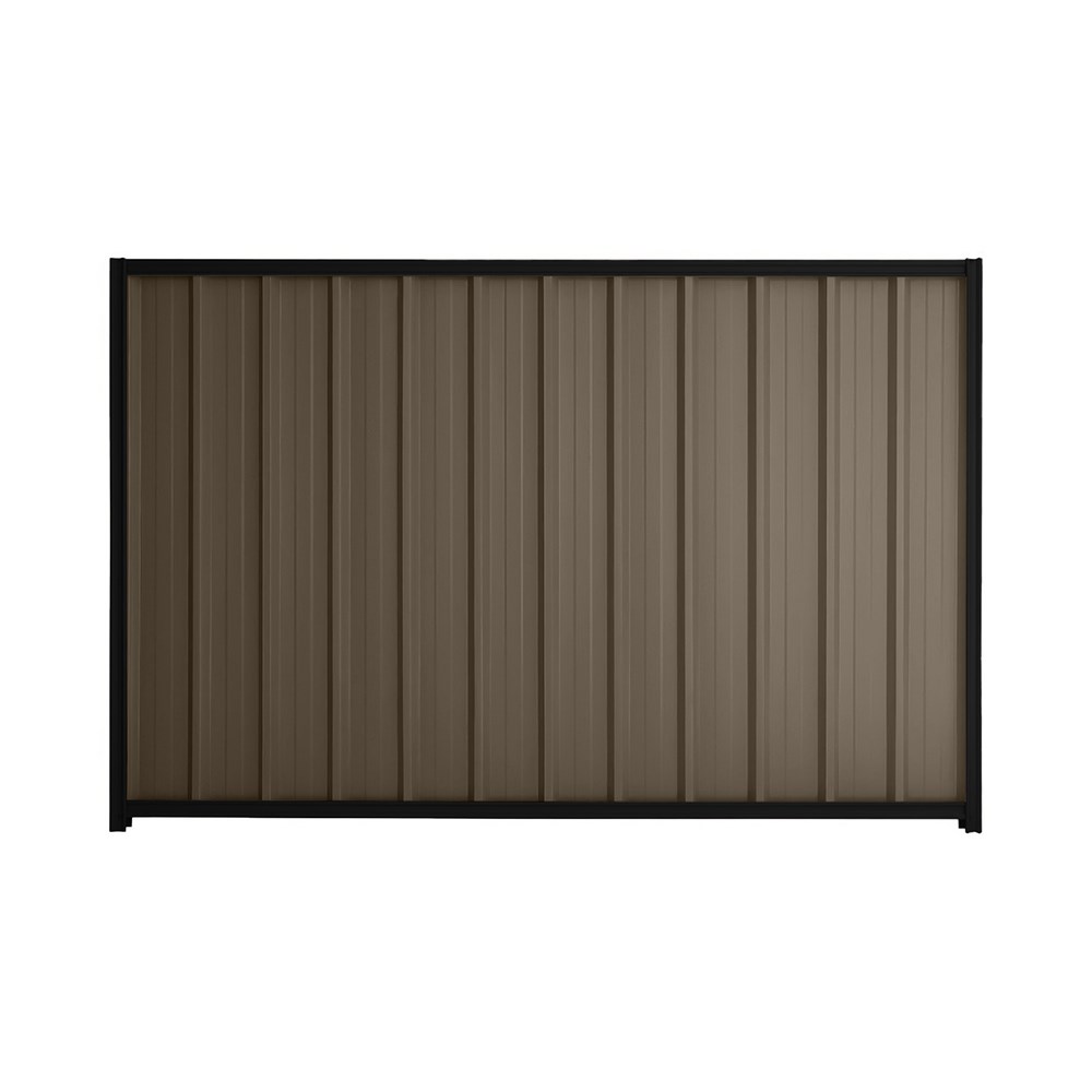 Good Neighbour® Superdek® 1800mm High Fence Panel Sheet: Banyan Brown Post/Track: Ebony