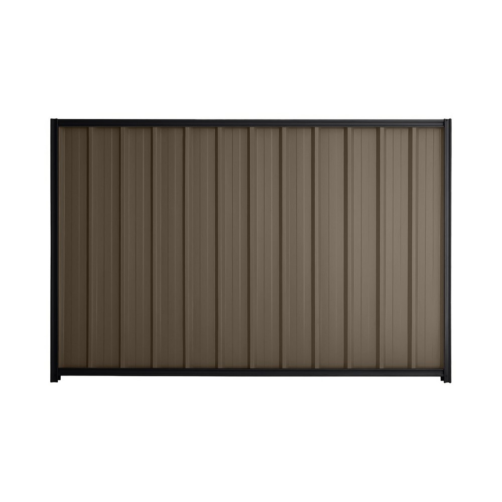 Good Neighbour® Superdek® 1800mm High Fence Panel Sheet: Banyan Brown Post/Track: Gun Metal Grey