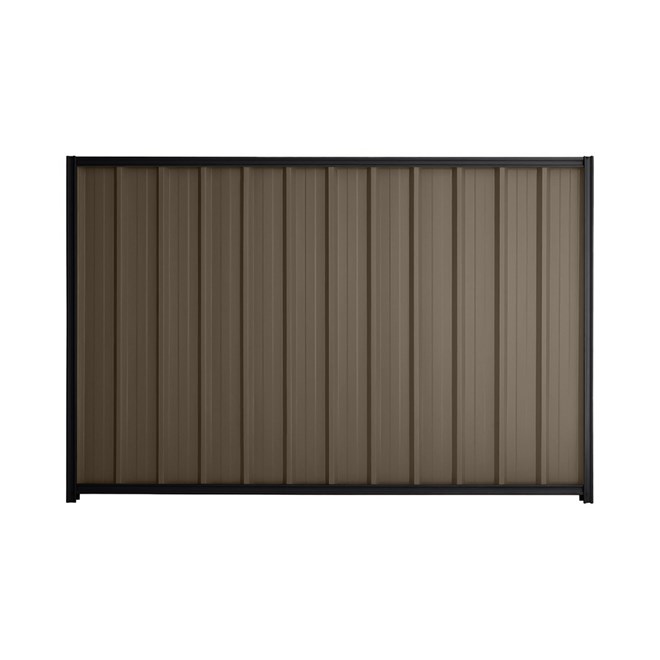 Good Neighbour® Superdek® 1800mm High Fence Panel Sheet: Banyan Brown Post/Track: Gun Metal Grey