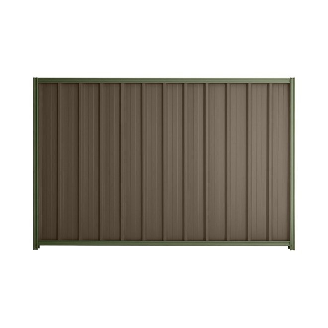 Good Neighbour® Superdek® 1800mm High Fence Panel Sheet: Banyan Brown Post/Track: Mist Green
