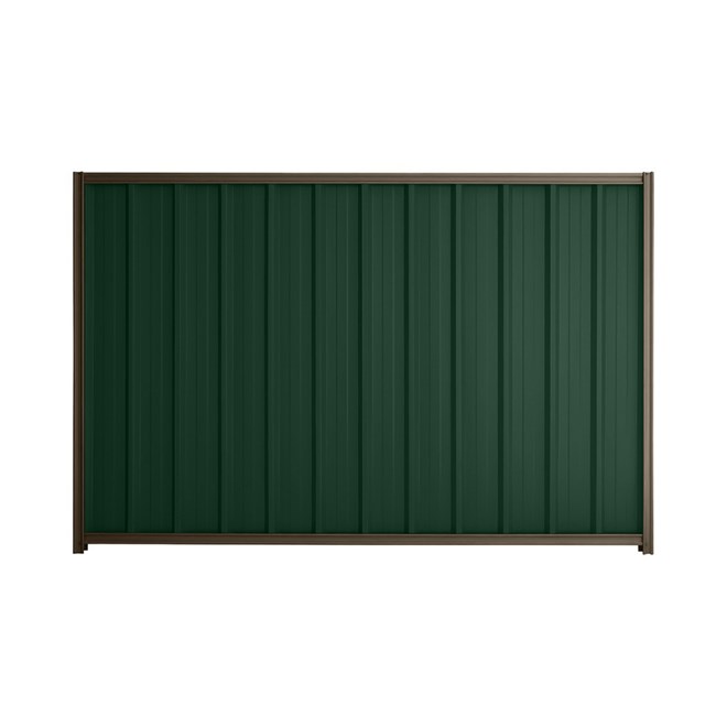 Good Neighbour® Superdek® 1800mm High Fence Panel Sheet: Caulfield Green Post/Track: Banyan Brown