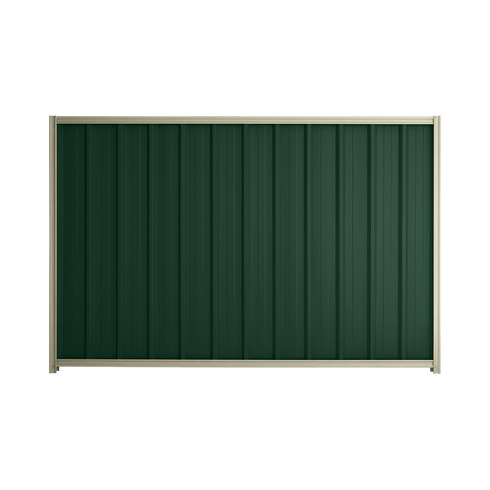 Good Neighbour® Superdek® 1800mm High Fence Panel Sheet: Caulfield Green Post/Track: Moss Vale Sand