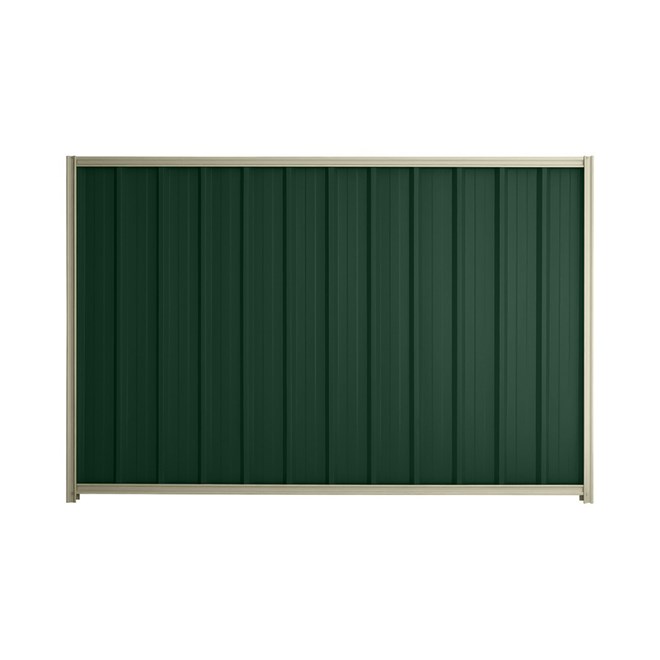 Good Neighbour® Superdek® 1800mm High Fence Panel Sheet: Caulfield Green Post/Track: Moss Vale Sand