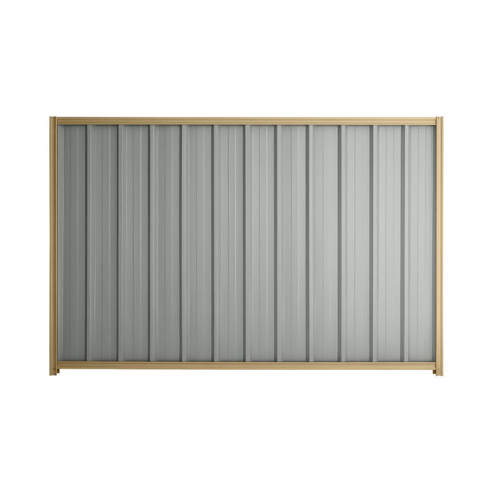 Good Neighbour® Superdek® 1800mm High Fence Panel Sheet: Gull Grey Post/Track: Wheat