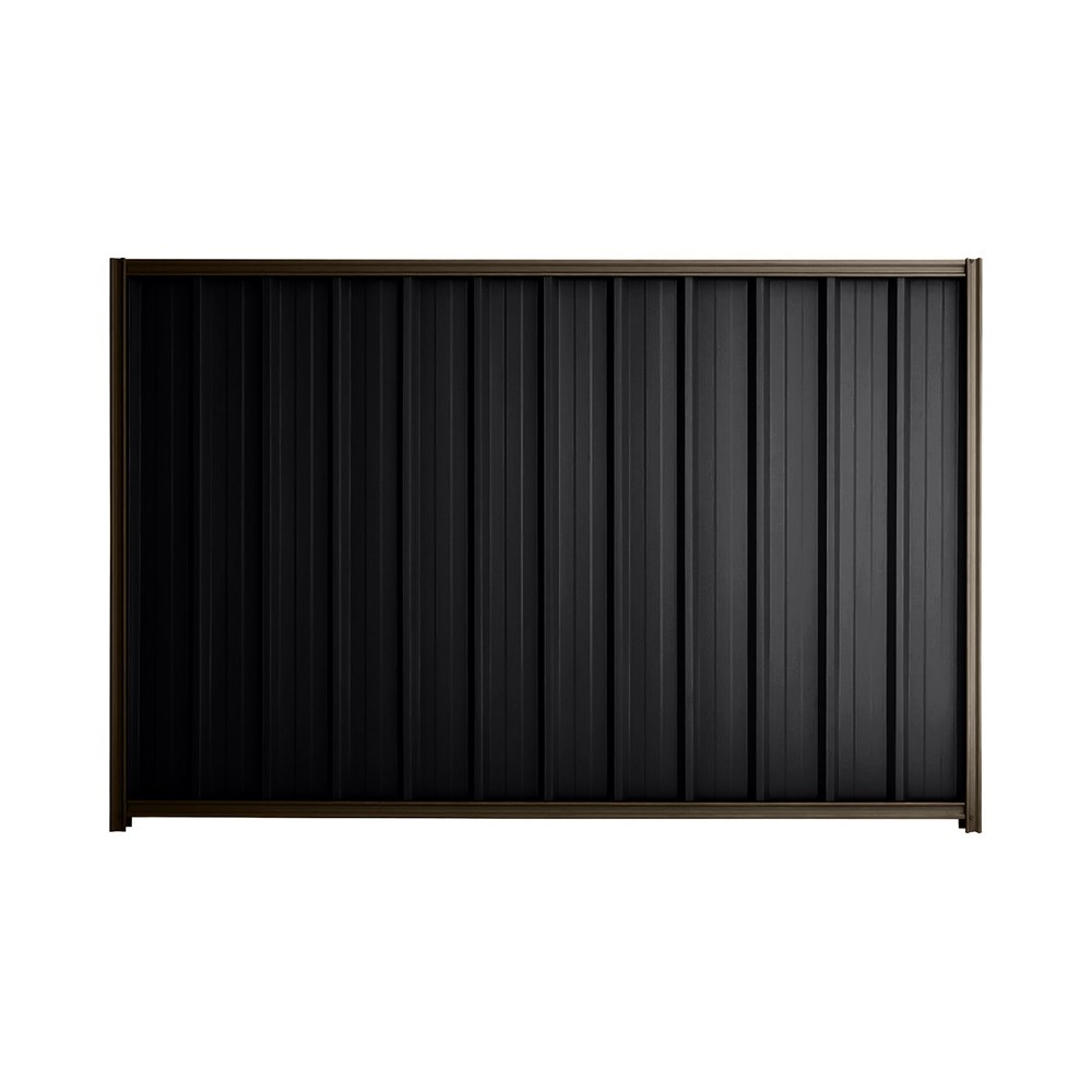 Good Neighbour® Superdek® 1800mm High Fence Panel Sheet: Gun Metal Grey Post/Track: Banyan Brown