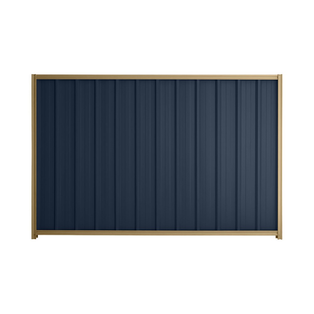 Good Neighbour® Superdek® 1800mm High Fence Panel Sheet: Mountain Blue Post/Track: Wheat