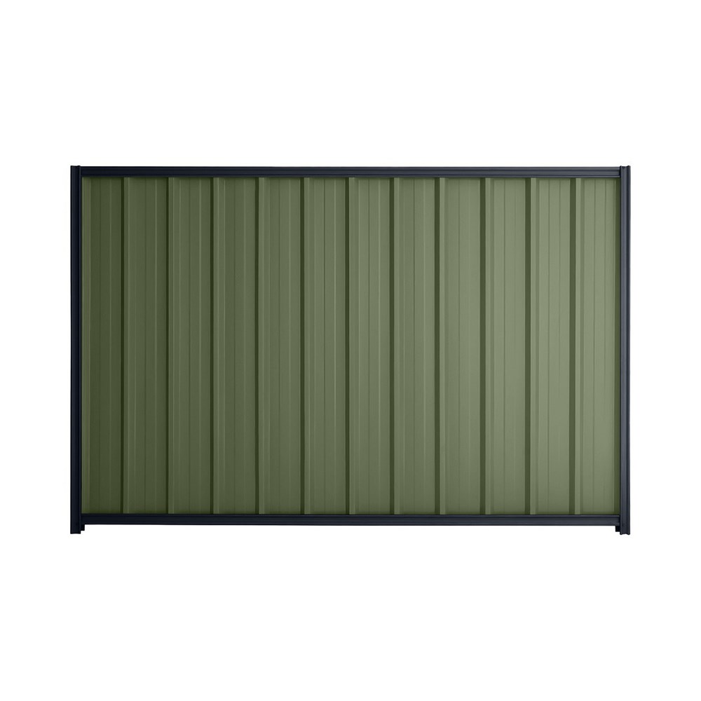 Good Neighbour® Superdek® 1800mm High Fence Panel Sheet: Mist Green Post/Track: Dark Stone