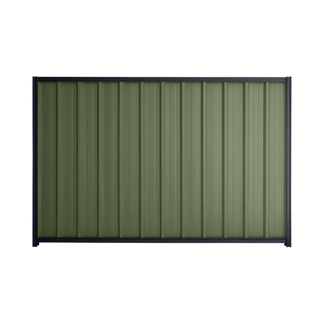 Good Neighbour® Superdek® 1800mm High Fence Panel Sheet: Mist Green Post/Track: Dark Stone