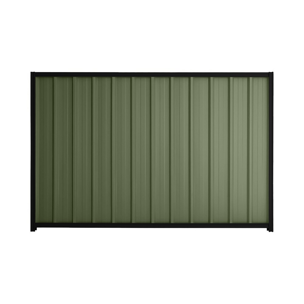 Good Neighbour® Superdek® 1800mm High Fence Panel Sheet: Mist Green Post/Track: Ebony