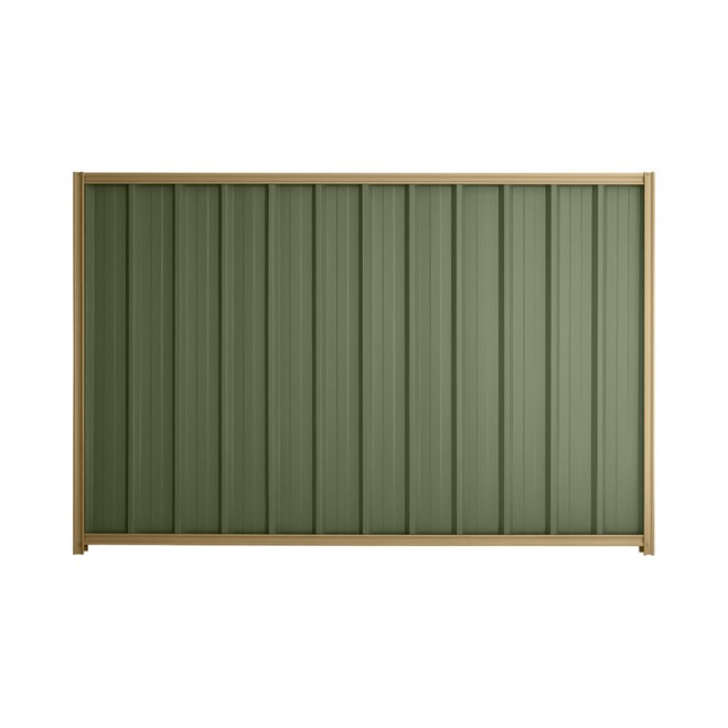 Good Neighbour® Superdek® 1800mm High Fence Panel Sheet: Mist Green Post/Track: Wheat