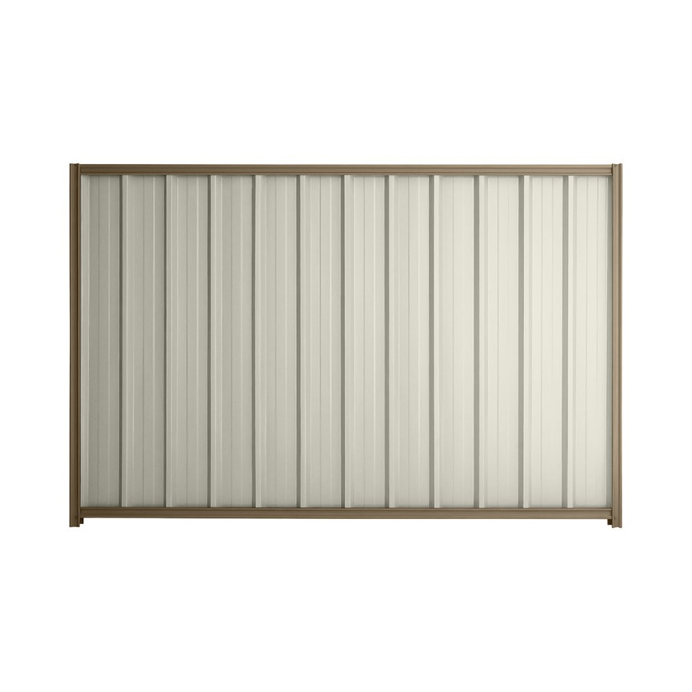 Good Neighbour® Superdek® 1800mm High Fence Panel Sheet: Off White Post/Track: Beige
