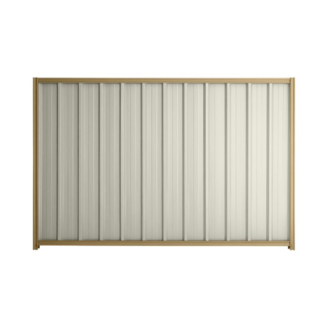 Good Neighbour® Superdek® 1800mm High Fence Panel Sheet: Off White Post/Track: Wheat