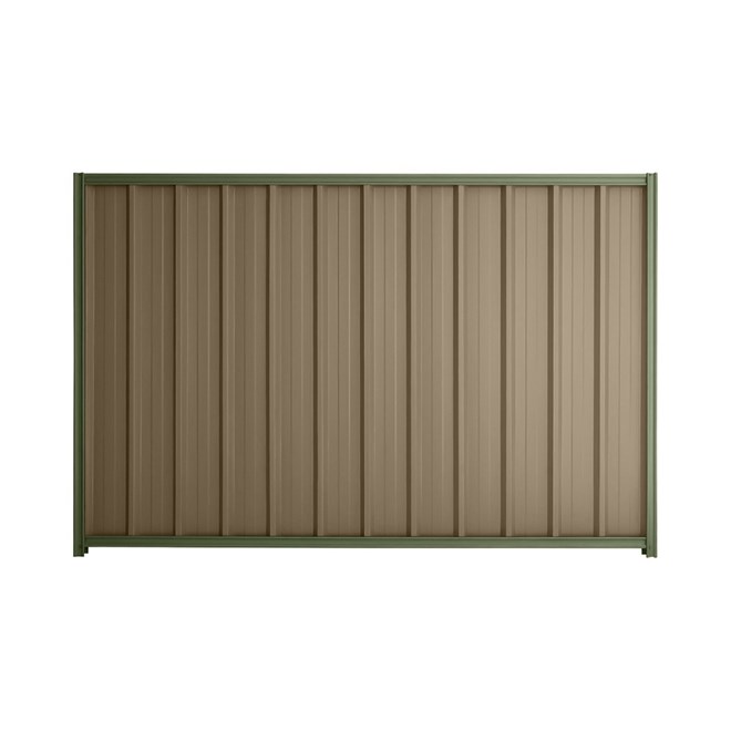 Good Neighbour® Superdek® 2100mm High Fence Panel Sheet: Beige Post/Track: Mist Green