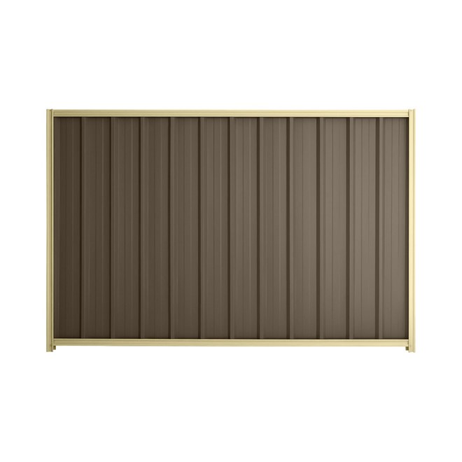 Good Neighbour® Superdek® 2100mm High Fence Panel Sheet: Banyan Brown Post/Track: Primrose