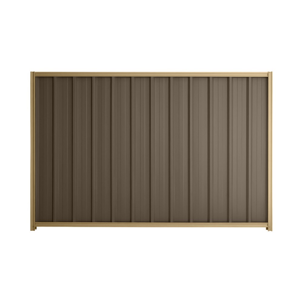 Good Neighbour® Superdek® 2100mm High Fence Panel Sheet: Banyan Brown Post/Track: Wheat