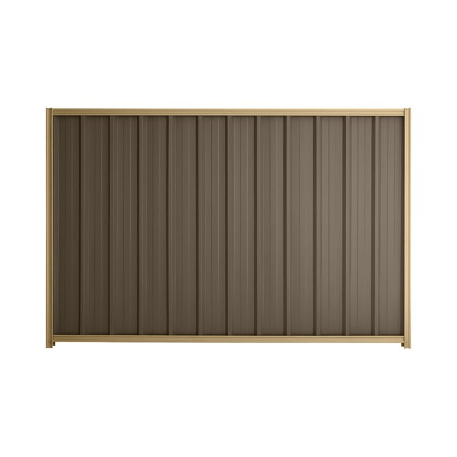 Good Neighbour® Superdek® 2100mm High Fence Panel Sheet: Banyan Brown Post/Track: Wheat
