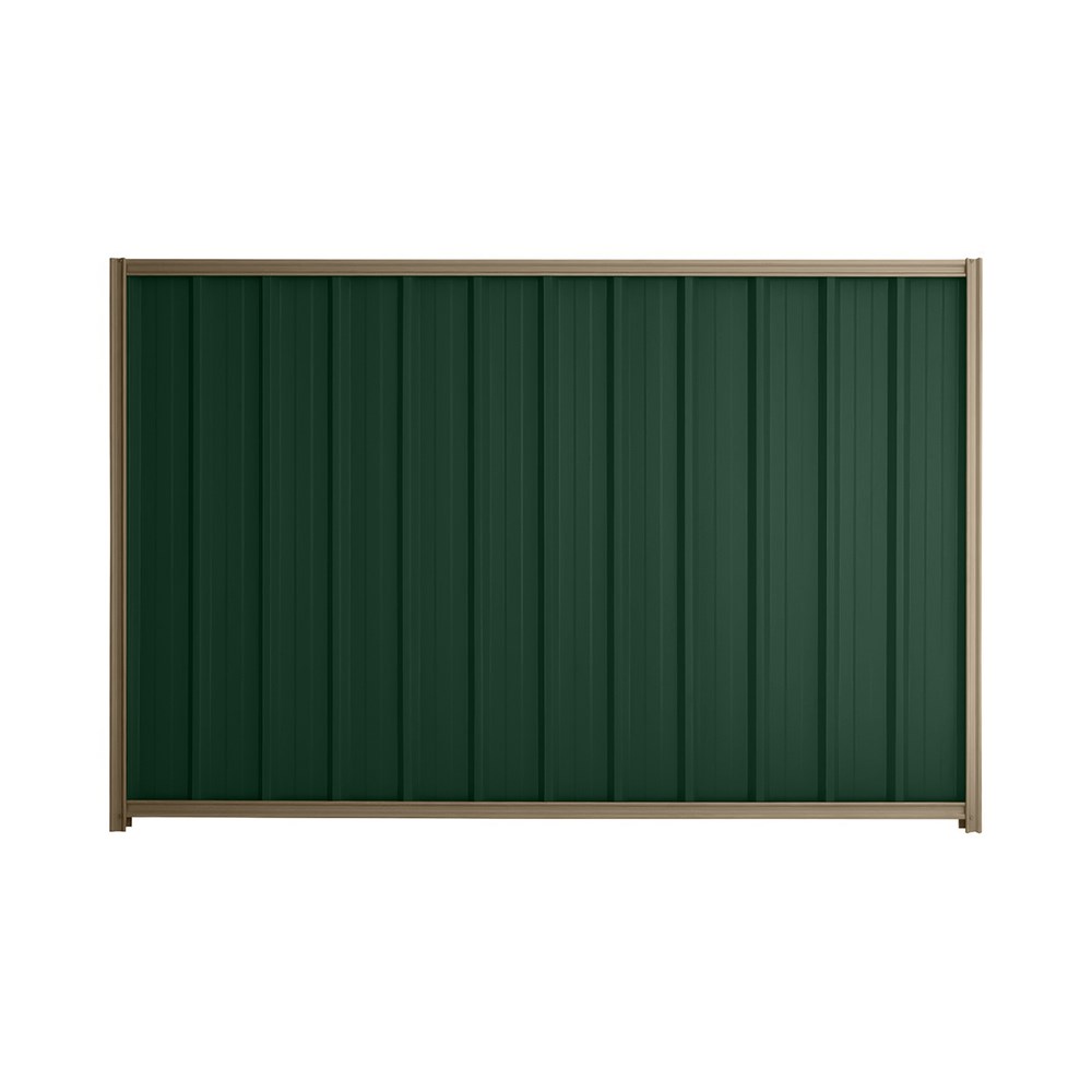 Good Neighbour® Superdek® 2100mm High Fence Panel Sheet: Caulfield Green Post/Track: Beige