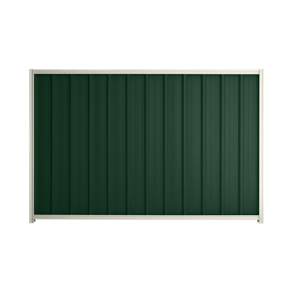 Good Neighbour® Superdek® 2100mm High Fence Panel Sheet: Caulfield Green Post/Track: Off White