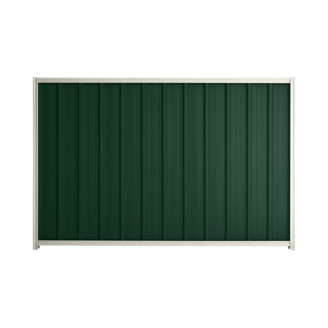Good Neighbour® Superdek® 2100mm High Fence Panel Sheet: Caulfield Green Post/Track: Off White