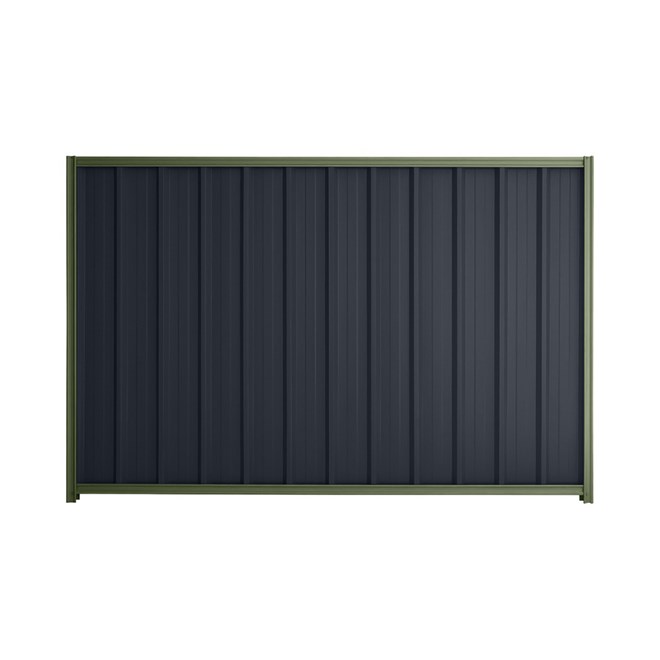 Good Neighbour® Superdek® 2100mm High Fence Panel Sheet: Dark Stone Post/Track: Mist Green