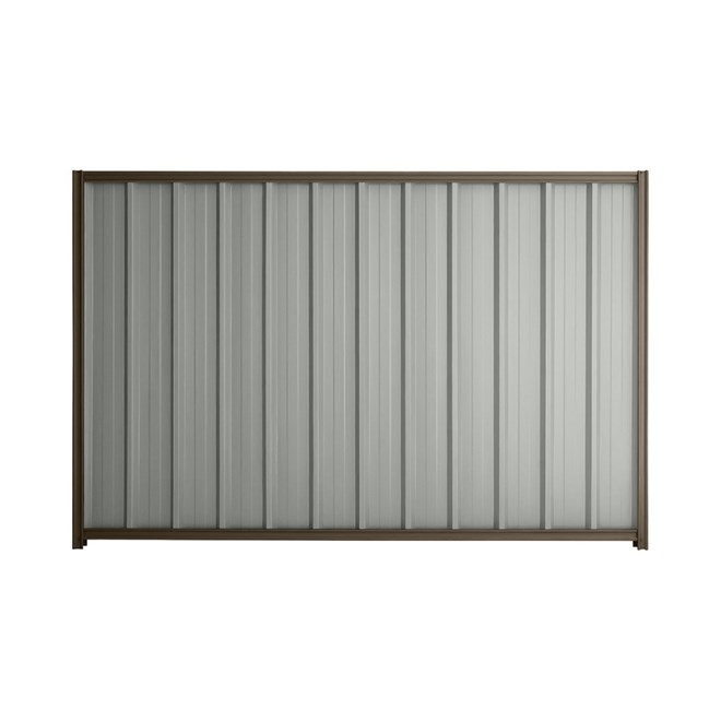 Good Neighbour® Superdek® 2100mm High Fence Panel Sheet: Gull Grey Post/Track: Banyan Brown