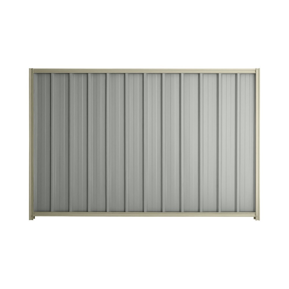 Good Neighbour® Superdek® 2100mm High Fence Panel Sheet: Gull Grey Post/Track: Moss Vale Sand