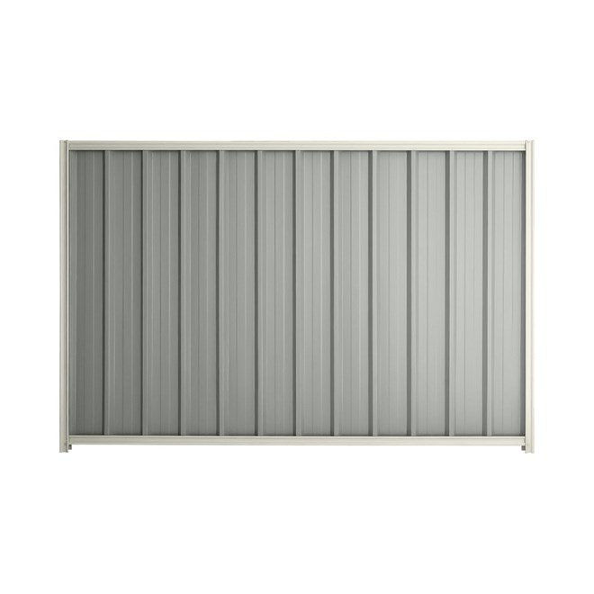 Good Neighbour® Superdek® 2100mm High Fence Panel Sheet: Gull Grey Post/Track: Off White