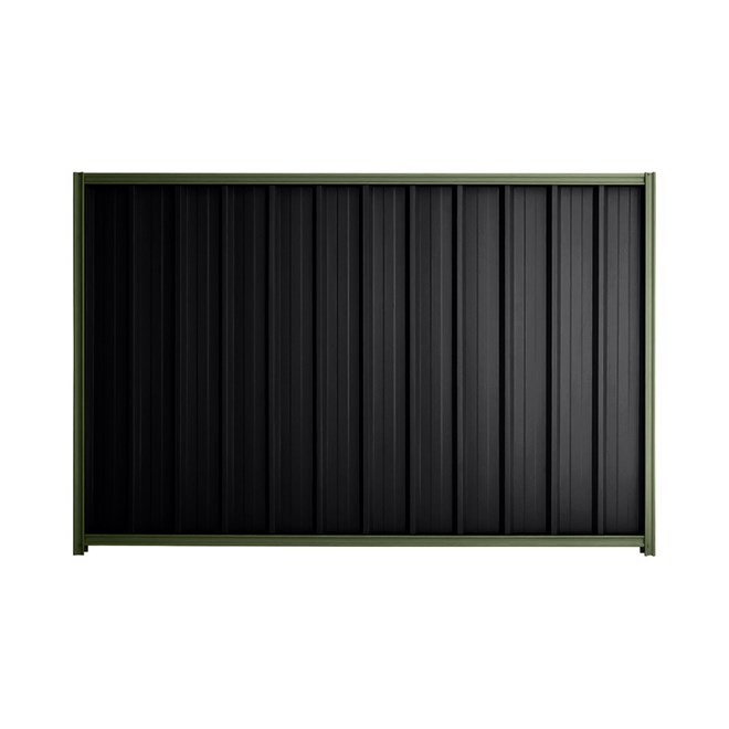 Good Neighbour® Superdek® 2100mm High Fence Panel Sheet: Gun Metal Grey Post/Track: Mist Green