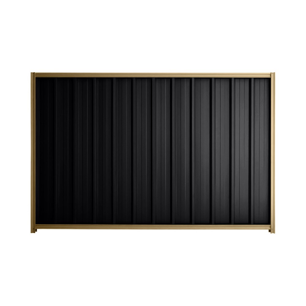Good Neighbour® Superdek® 2100mm High Fence Panel Sheet: Gun Metal Grey Post/Track: Wheat