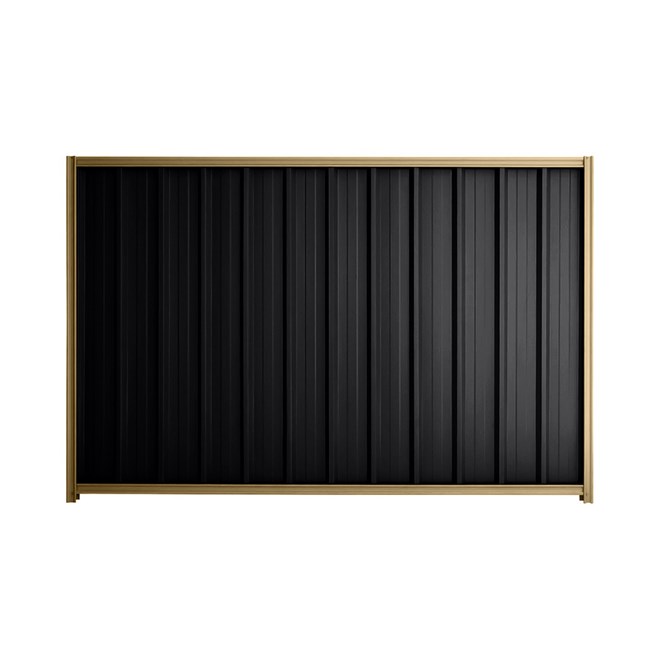 Good Neighbour® Superdek® 2100mm High Fence Panel Sheet: Gun Metal Grey Post/Track: Wheat