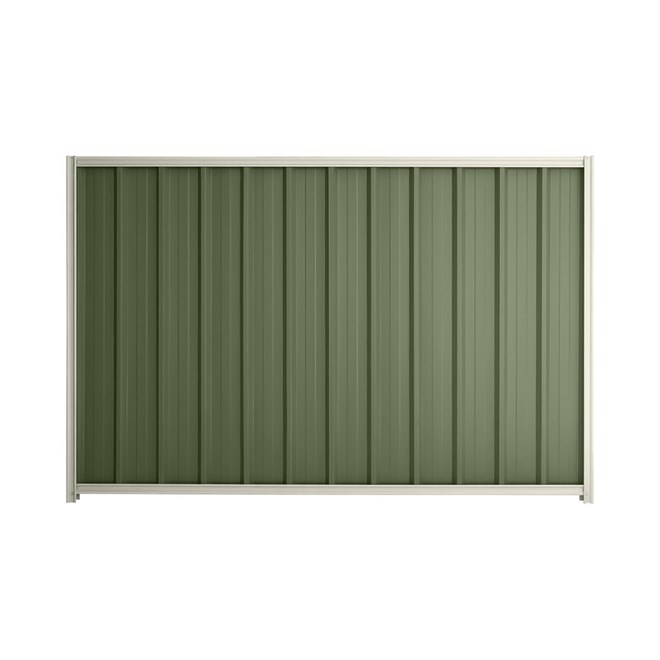 Good Neighbour® Superdek® 2100mm High Fence Panel Sheet: Mist Green Post/Track: Off White