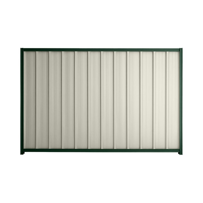 Good Neighbour® Superdek® 2100mm High Fence Panel Sheet: Off White Post/Track: Caulfield Green