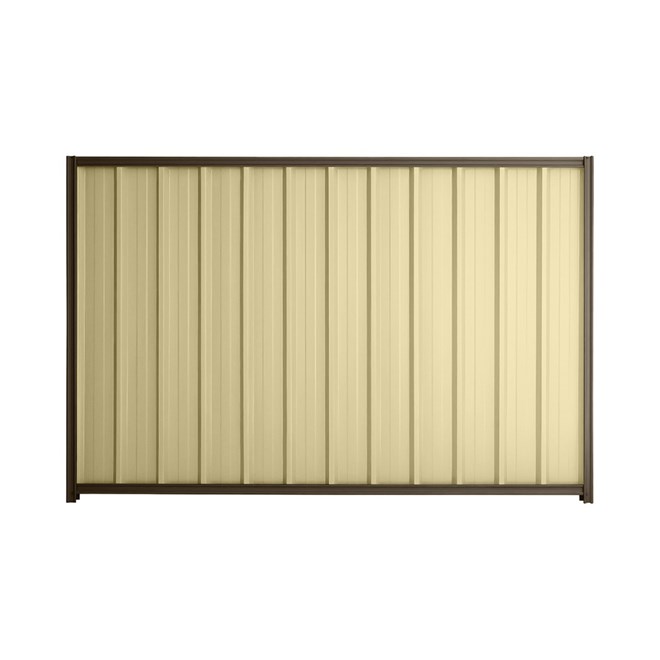 Good Neighbour® Superdek® 2100mm High Fence Panel Sheet: Primrose Post/Track: Banyan Brown