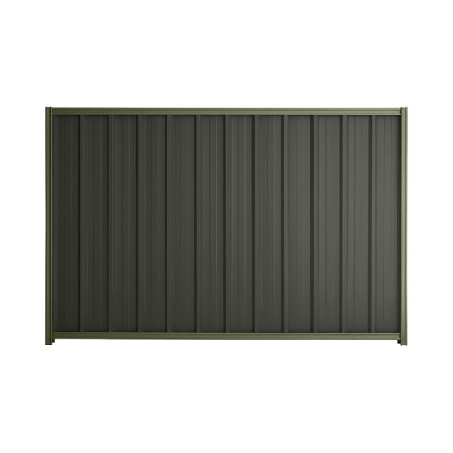 Good Neighbour® Superdek® 2100mm High Fence Panel Sheet: Slate Grey Post/Track: Mist Green
