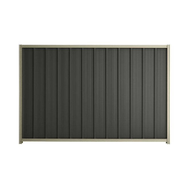 Good Neighbour® Superdek® 2100mm High Fence Panel Sheet: Slate Grey Post/Track: Moss Vale Sand