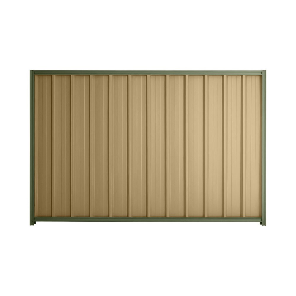Good Neighbour® Superdek® 2100mm High Fence Panel Sheet: Wheat Post/Track: Mist Green