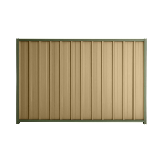 Good Neighbour® Superdek® 2100mm High Fence Panel Sheet: Wheat Post/Track: Mist Green