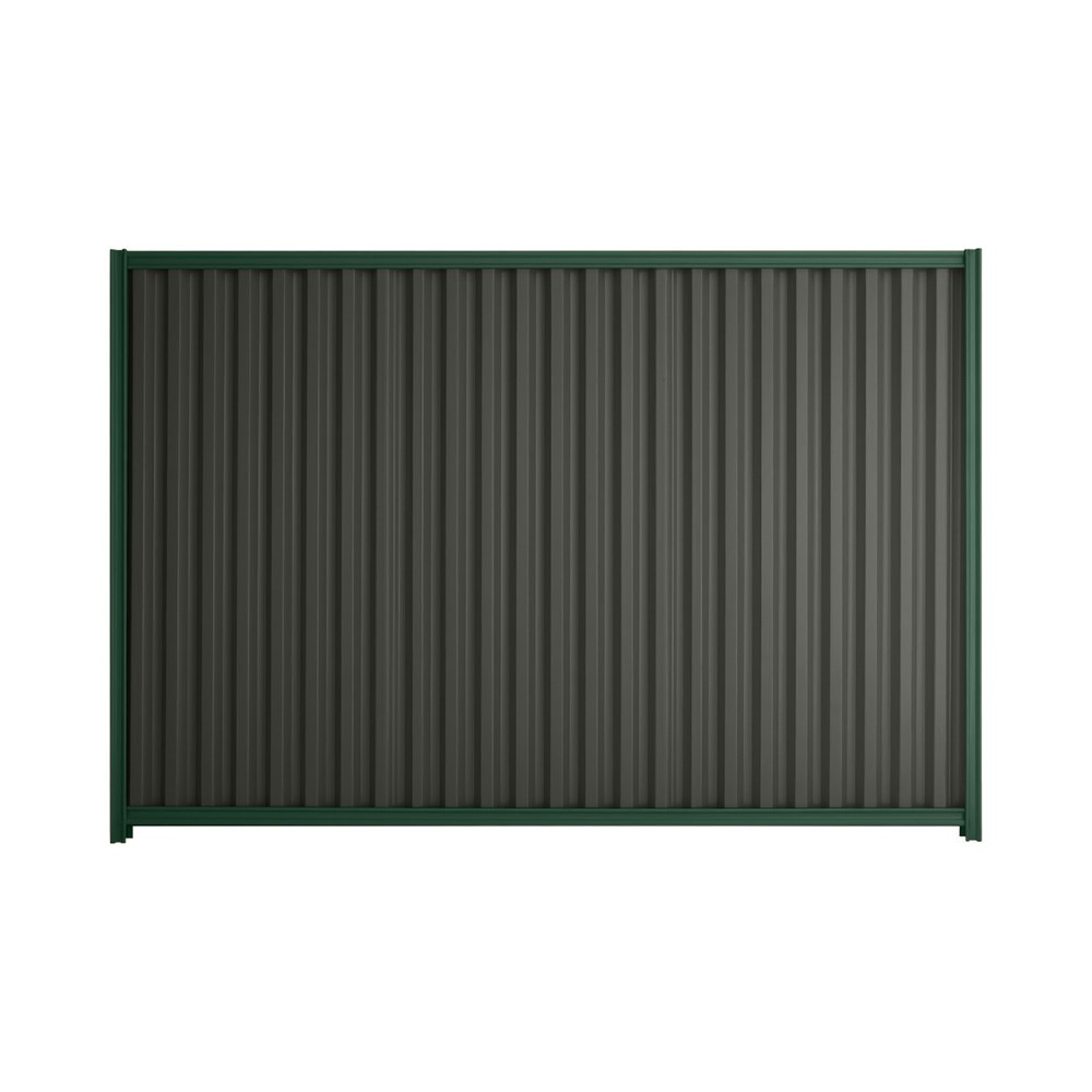 Good Neighbour® Smartspan® 1200mm High Fence Panel Sheet: Slate Grey Post/Track: Caulfield Green