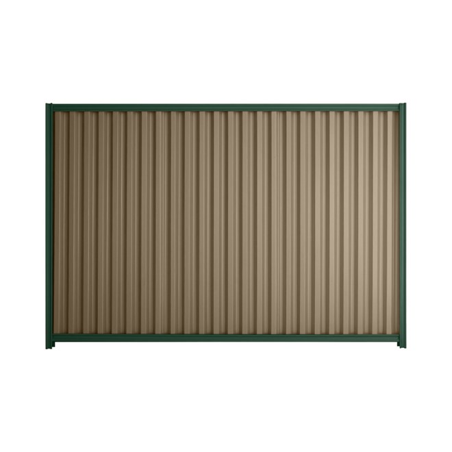Good Neighbour® Smartspan® 1500mm High Fence Panel Sheet: Beige Post/Track: Caulfield Green