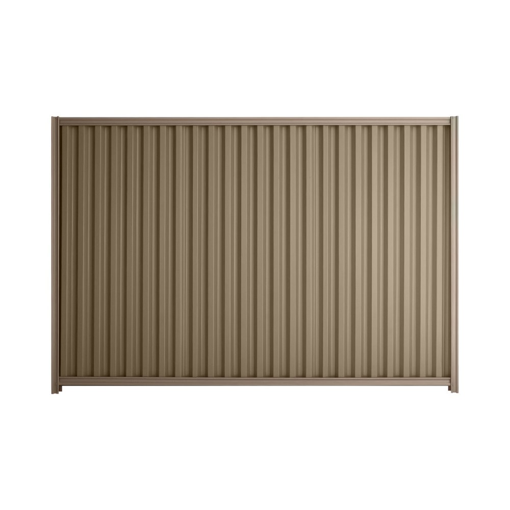 Good Neighbour® Smartspan® 1500mm High Fence Panel Sheet: Beige Post/Track: Iron Bark