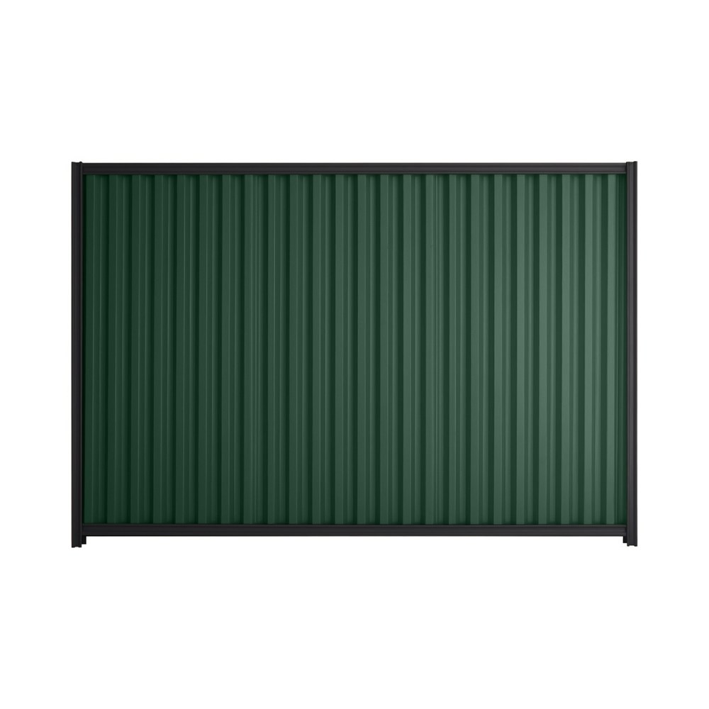 Good Neighbour® Smartspan® 1500mm High Fence Panel Sheet: Caulfield Green Post/Track: Gun Metal Grey