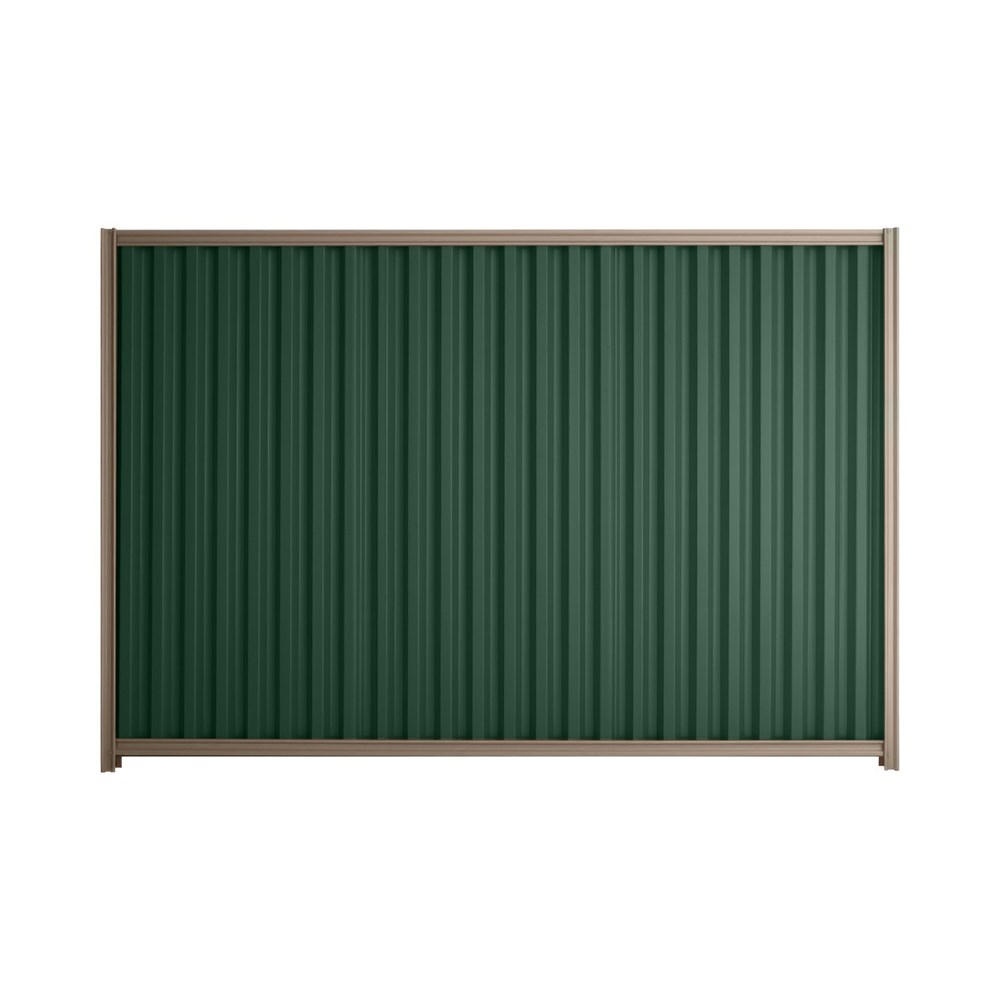Good Neighbour® Smartspan® 1500mm High Fence Panel Sheet: Caulfield Green Post/Track: Iron Bark